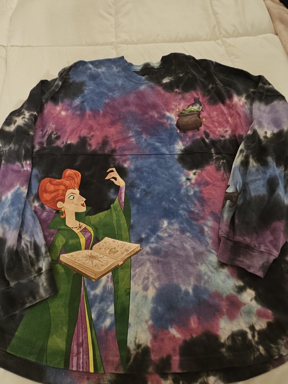 Disney Tie-Dye Sweatshirt with Sanderson Sister Graphic - Purple, Blue, Black